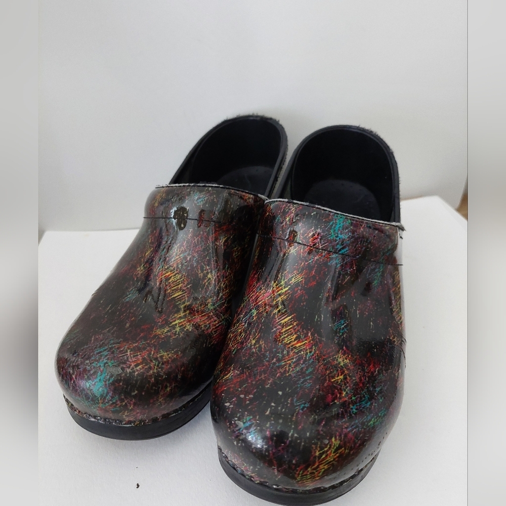 Dansko Multi-Color Brushstroke Clogs Size - image 1